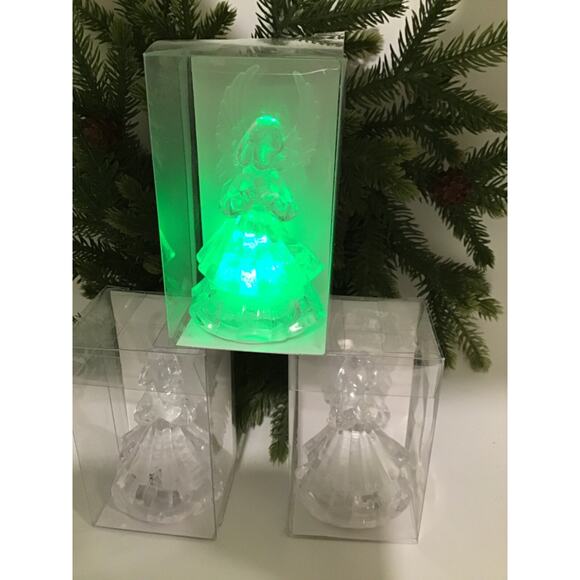 Angel LED Light Up Christmas Decorations for Tiered Tray Tabletop Set 3 New - Picture 9 of 11